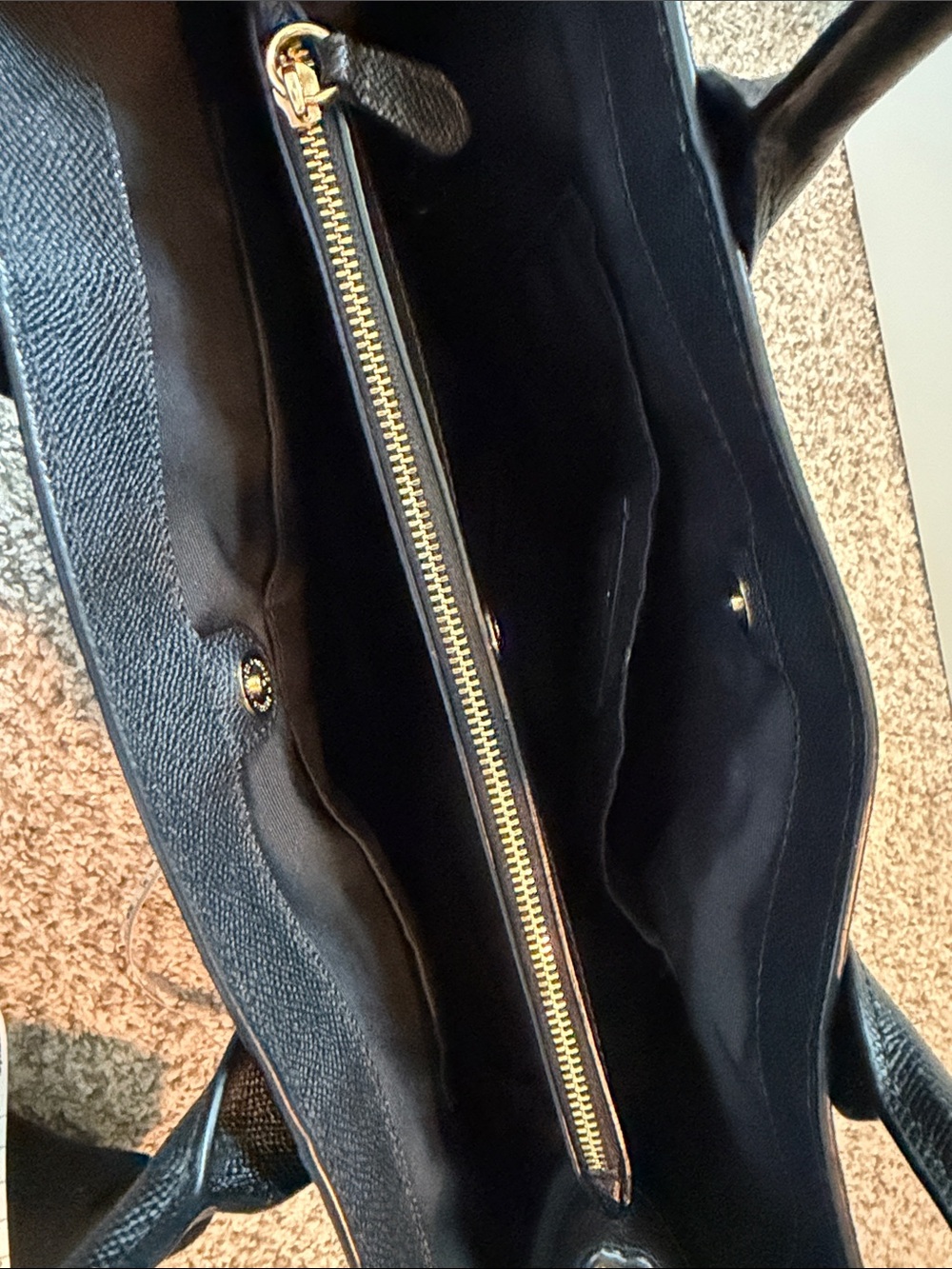Coach Brown Monogram Tote with Black Trim - Picture 4 of 10